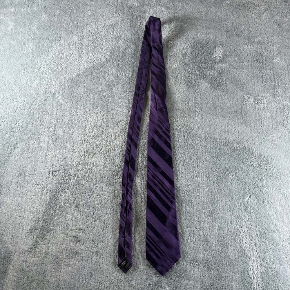 Kenneth Cole Reaction Mens Purple Tonal Diagonal Stripe Silk Blend Necktie‎